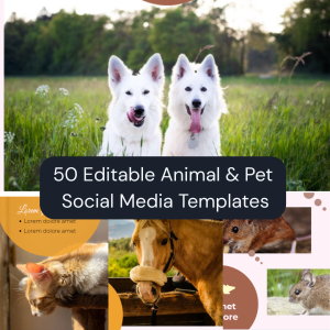 50 Editable Animal Pet Social Media Templates