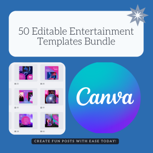 Instagram Post 50 Editable Entertainment Templates Bundle